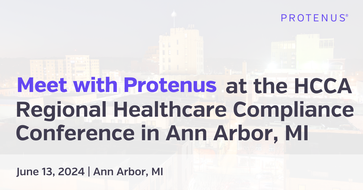 Visit Protenus at the 2024 HCCA Ann Arbor Regional Conference